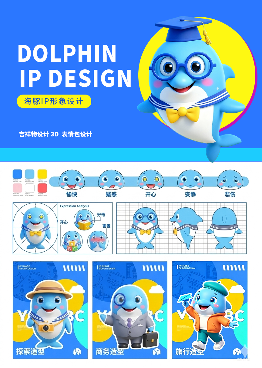 海豚 IP 形象设计主视觉
